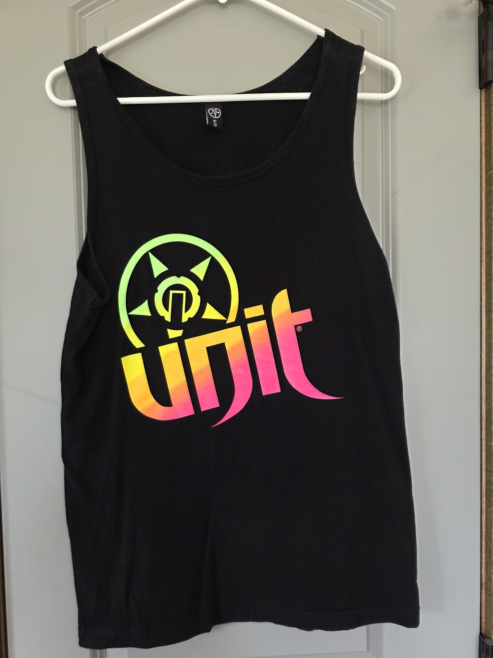 Unit Black Tank with Neon Gradient Logo